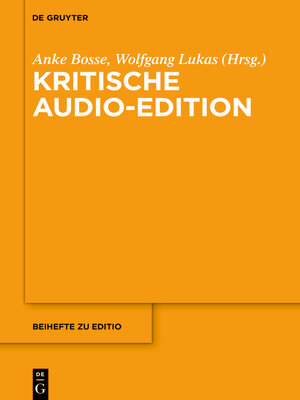 cover image of Kritische Audio-Edition